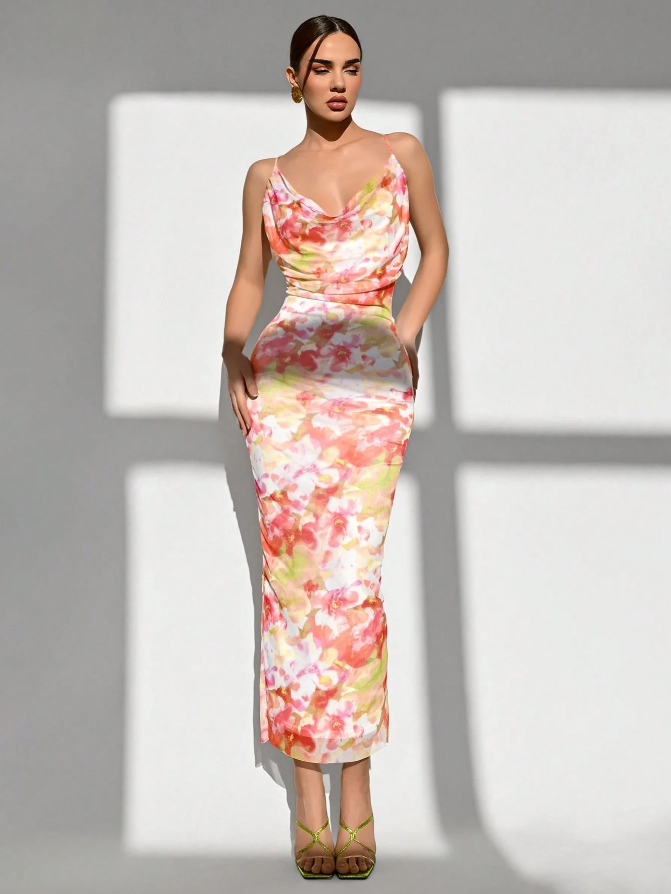 SHEIN Aloruh Romantic Date Sexy Halter Dress