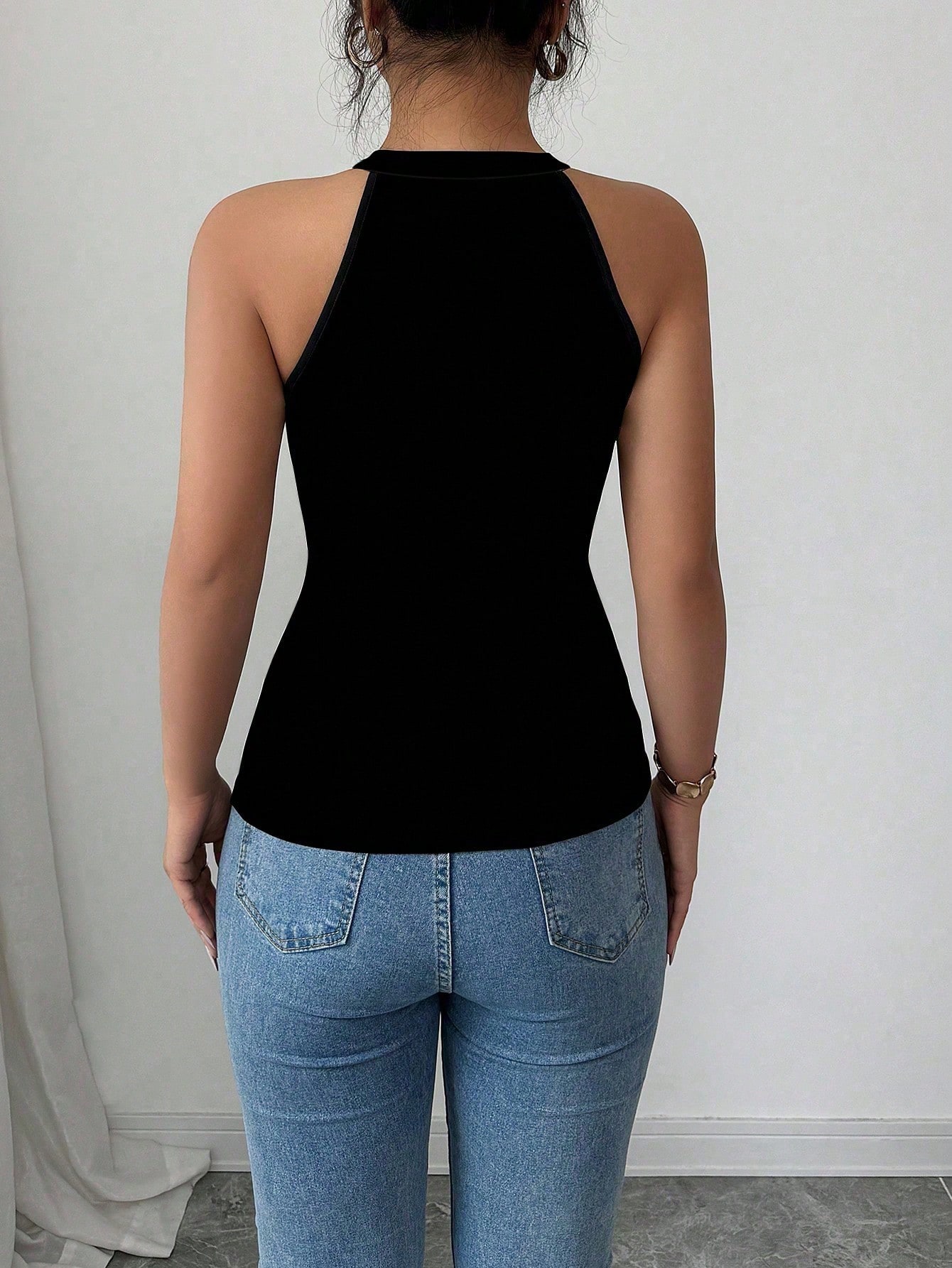 SHEIN Elenzga Fashionable & Sexy Handmade 3D Floral Decor Women T-Shirt