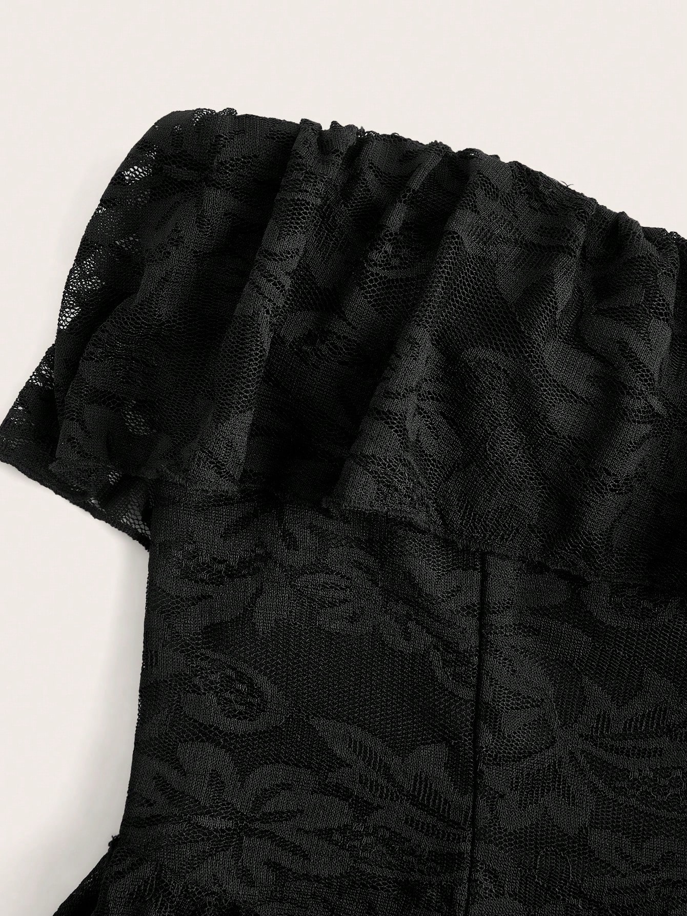 SHEIN MOD Women's Solid Color Knitted Lace Top