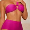 SHEIN Swim Oasis Women's 3pcs Hot Pink Sexy Bikini Set