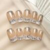 SHEIN Medium-Length European Square French False Nails