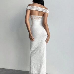 SHEIN Aloruh Women's Sexy Elegant Off Shoulder Dress