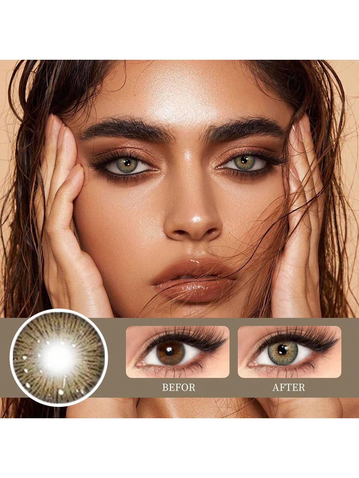 SHEIN 1 Pair Of Colored Contact Lenses, Annual Disposable