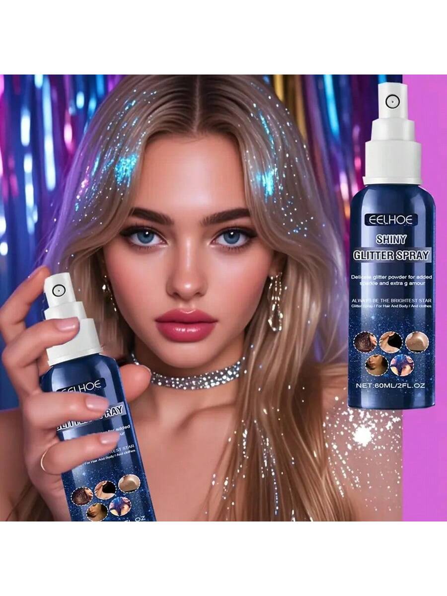 SHEIN Glitter Spray, Glitter Silver Hair & Body Glitter Spray