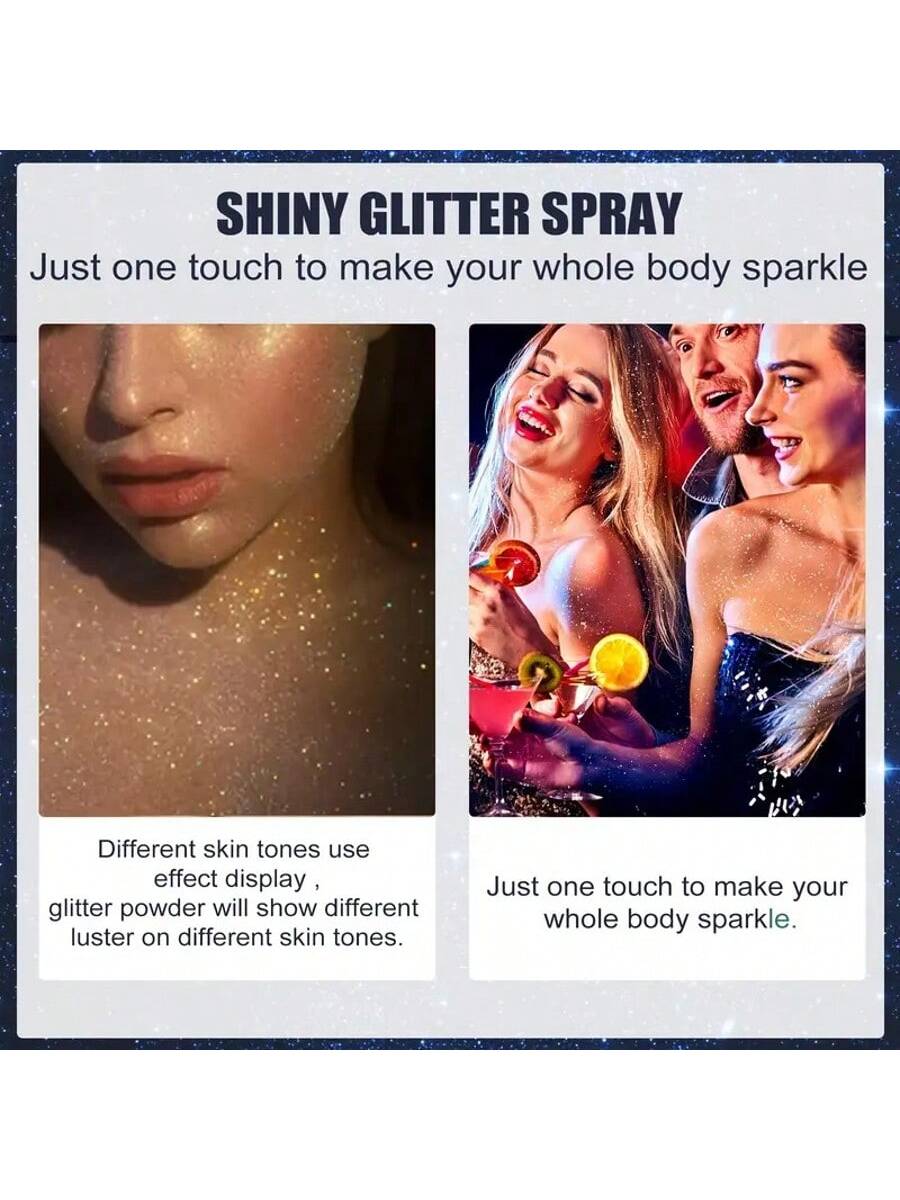 SHEIN Glitter Spray, Glitter Silver Hair & Body Glitter Spray