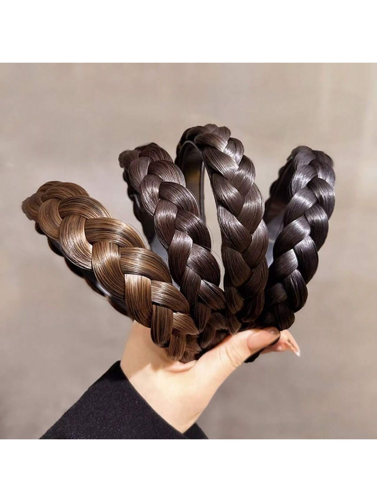 SHEIN Non Slip Fishbone Braid Wig Braid Integrated Headband