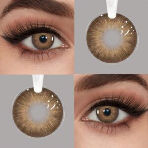 SHEIN 2 Pieces Gray Brown Color Contact Lenses