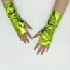 SHEIN A Pair Of Women's Short Patent Leather Fingerless Gloves