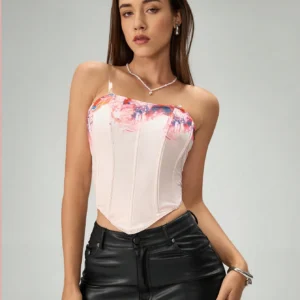 SHEIN Chiquease European & American Style Sexy Palace Print Camisole Backless Top