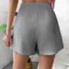 SHEIN Chiquease Plain High Waisted Casual Shorts