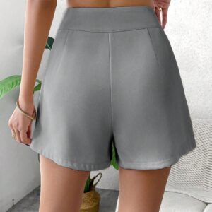 SHEIN Chiquease Plain High Waisted Casual Shorts