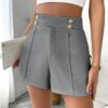 SHEIN Chiquease Plain High Waisted Casual Shorts