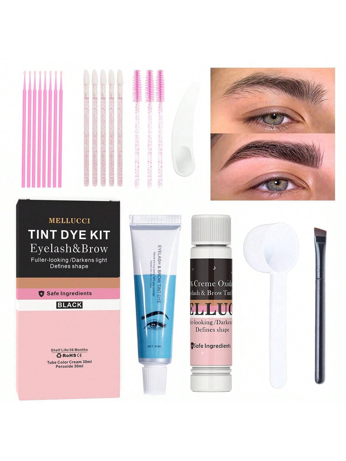 SHEIN Lash Tint Kit Brow Tint Kit Black Color