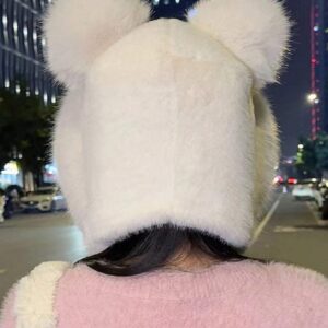 SHEIN New Ladies Cute Fluffy Tassel Ball Pom Pom Design Bucket Hat