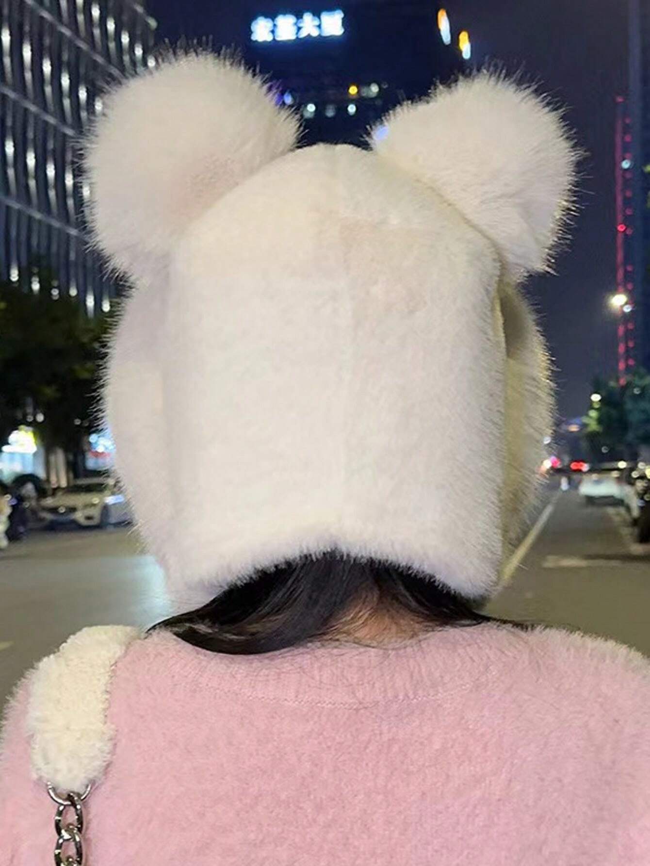 SHEIN New Ladies Cute Fluffy Tassel Ball Pom Pom Design Bucket Hat