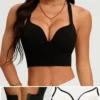 Studio SHEIN Sport Letter Back Open Seamless Sports Bra