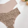 SHEIN Seamless Sexy Leopard & Daisy Print Breathable Panties