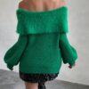 SHEIN Chiquease Off Shoulder Lantern Sleeve Sweater Knit Pullover