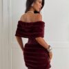 SHEIN Aloruh Women's Fall/Winter Sexy & Elegant Off Shoulder Dress