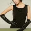 1 Pair Sexy Patent Leather Long Gloves, Cosplay Tight Fit Gloves