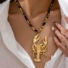 1 Pc Crayfish Lobster Necklace Summer Vacation Beach Necklaces Jewelry For Women