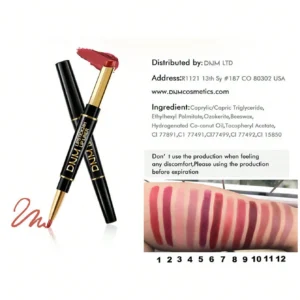 Alternative view of SHEIN DNM Double-ended Lipstick & Lip Liner, Long-lasting Smudge-proof Non-stick Cup Lip Makeup