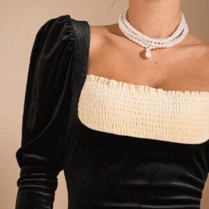 Alternative view of SHEIN SHEIN BAE Elegant Women Going Out Outfit, Fall Tops Long Sleeves Fitted Shirt, Party Dresses